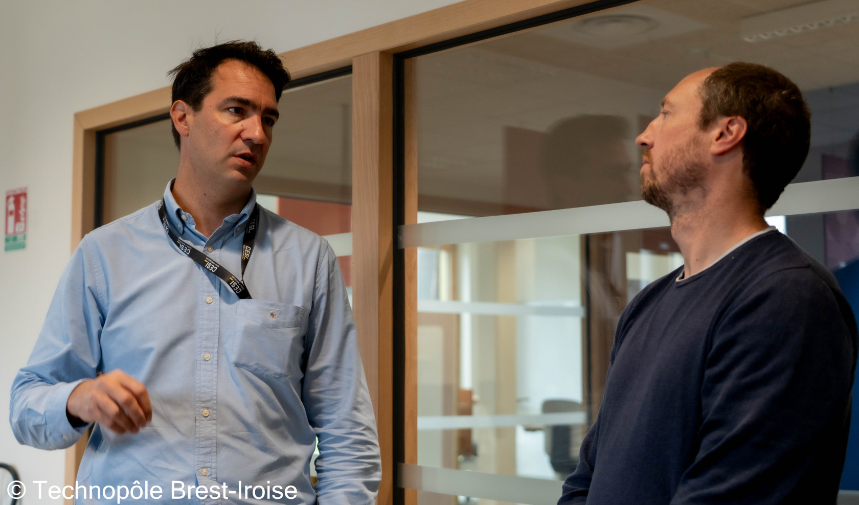 Alexandre DALLA RIVA, Directeur du campus CESI de Brest (gauche) & Erwan CHEREL, Chargé de mission Projet européen UPWELLING (droite)