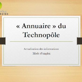 Annuaire du Technopôle    Guide utilisateur
