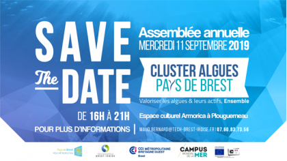 Save the date : Assemblée du Cluster algues Pays de Brest