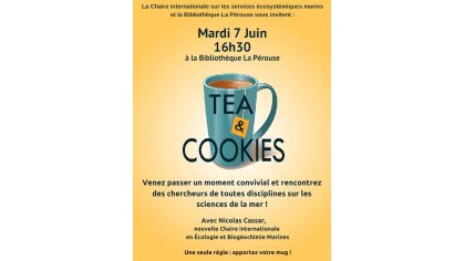 Tea & Cookies à la BLP avec Nicolas Cassar nouvel arrivant de la chaire internationale d’Écologie et Biogéochimie marines du LabexMer