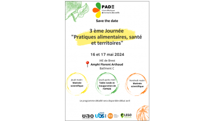 Save The Date : 3ème Journée "Pratiques alimentaires, santé et territoires"