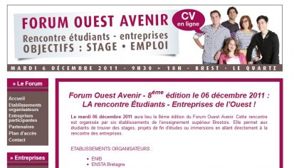 Ces entreprises adhérentes au Technopôle, proposeront des stages sur le Forum Ouest Avenir