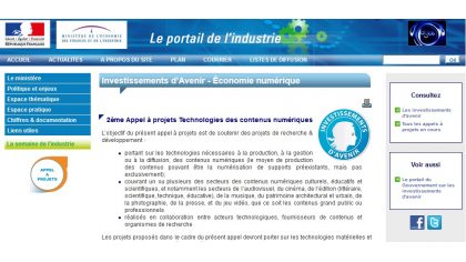 Technologies des contenus numériques : 2e appel à projets