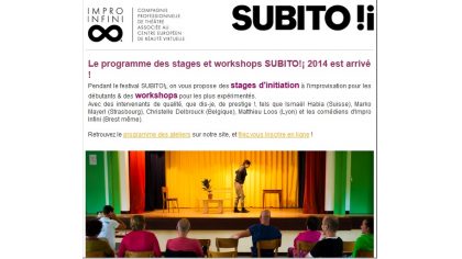 La newsletter d'Impro Infini