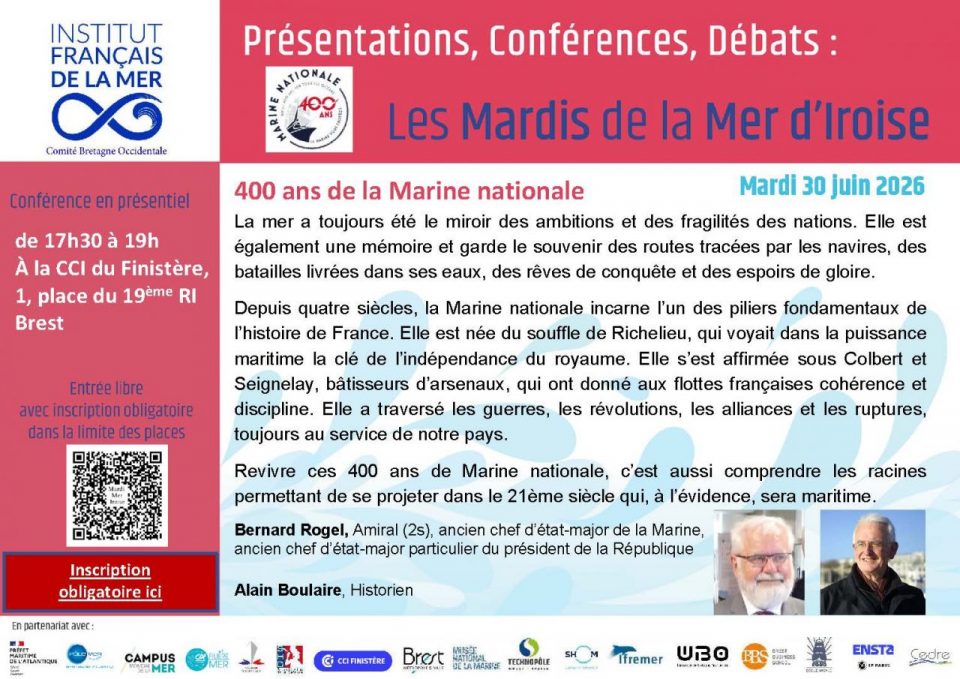 Les Mardis de la Mer d'Iroise : 400 ans de la Marine nationale