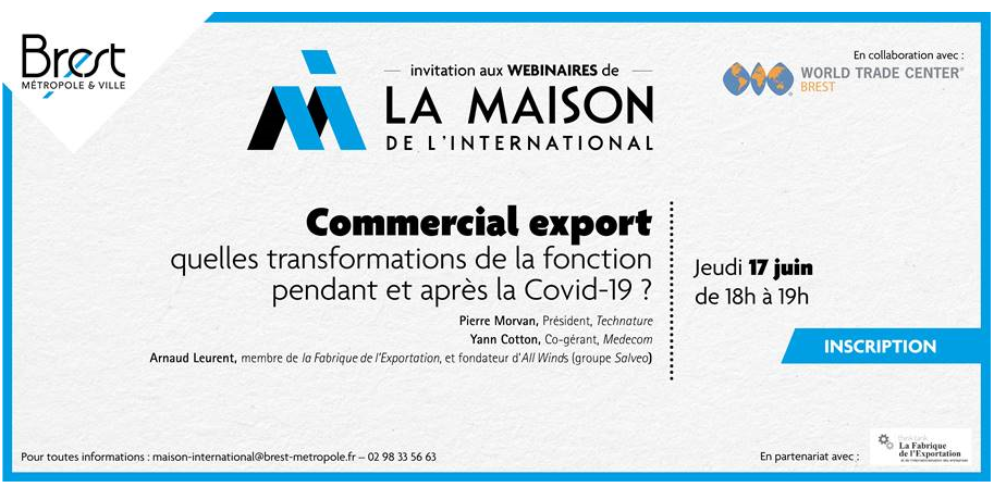 [WEBINAIRE] Transformations de la fonction de commercial export, pendant et après la Covid-19  - Focus #EXPORT - 17 juin 2021 à 18h