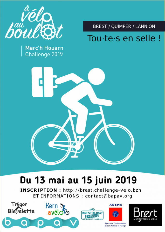 Challenge à vélo au boulot, du 13 mai au 15 juin